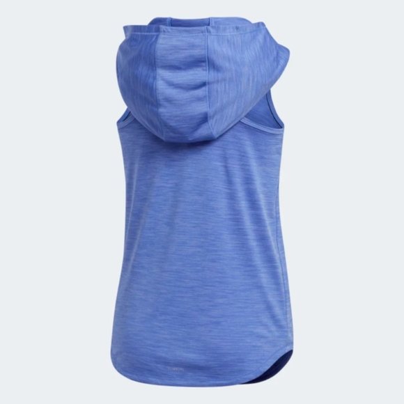 New Adidas Racer Back Purple Sleeveless Hoodie Kangaroo Pocket Top Size L/G - Picture 2 of 10